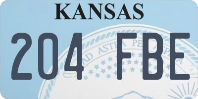 KS license plate 204FBE