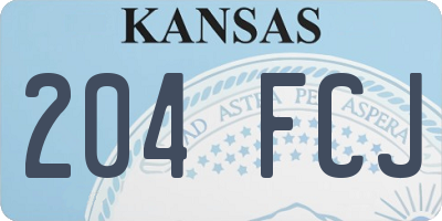 KS license plate 204FCJ