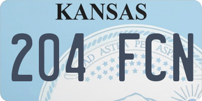 KS license plate 204FCN