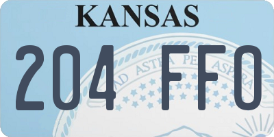 KS license plate 204FFO