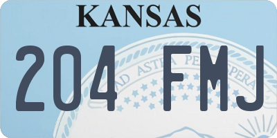 KS license plate 204FMJ