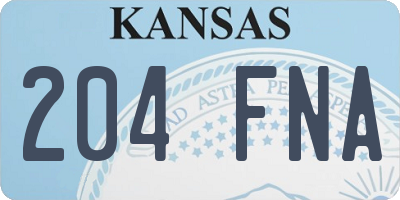 KS license plate 204FNA