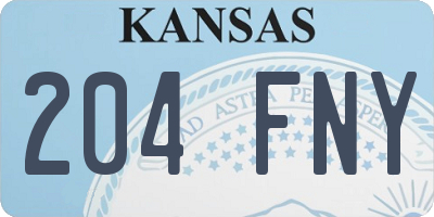 KS license plate 204FNY