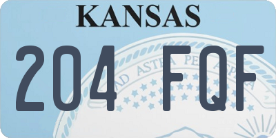 KS license plate 204FQF