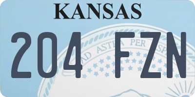 KS license plate 204FZN