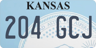 KS license plate 204GCJ