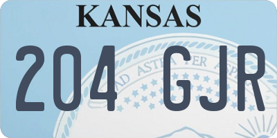 KS license plate 204GJR