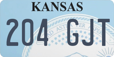 KS license plate 204GJT