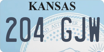 KS license plate 204GJW