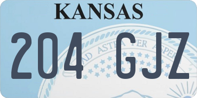KS license plate 204GJZ