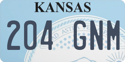 KS license plate 204GNM