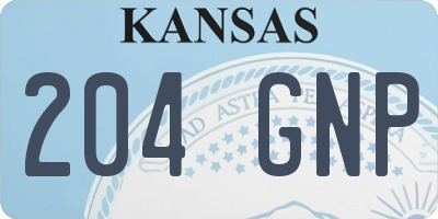KS license plate 204GNP