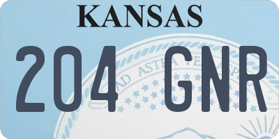 KS license plate 204GNR