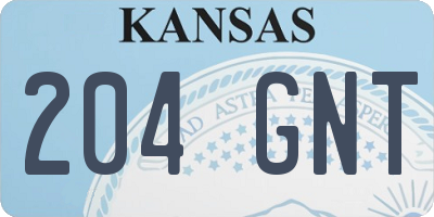 KS license plate 204GNT