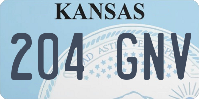KS license plate 204GNV