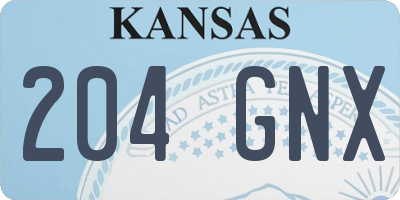 KS license plate 204GNX