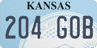 KS license plate 204GOB