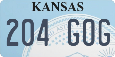 KS license plate 204GOG