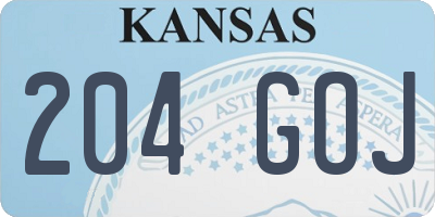 KS license plate 204GOJ