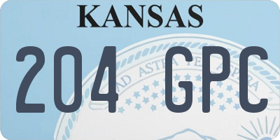 KS license plate 204GPC