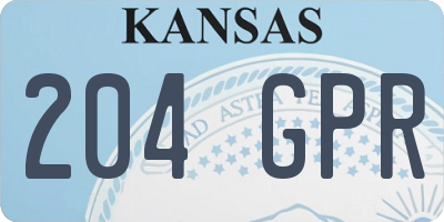 KS license plate 204GPR