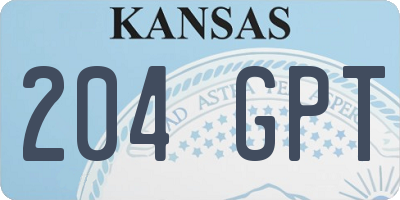 KS license plate 204GPT