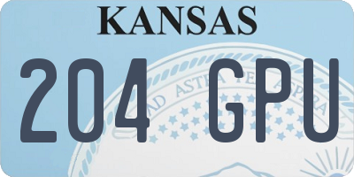 KS license plate 204GPU