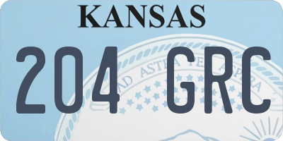 KS license plate 204GRC