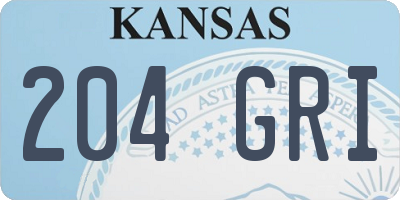 KS license plate 204GRI