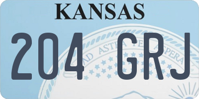 KS license plate 204GRJ