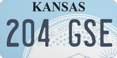 KS license plate 204GSE