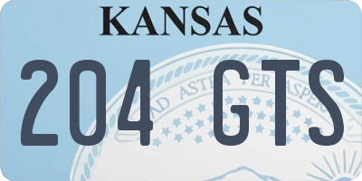 KS license plate 204GTS