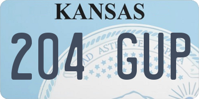 KS license plate 204GUP