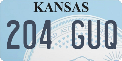 KS license plate 204GUQ