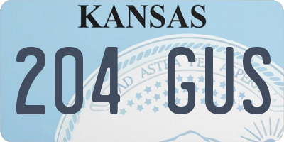 KS license plate 204GUS