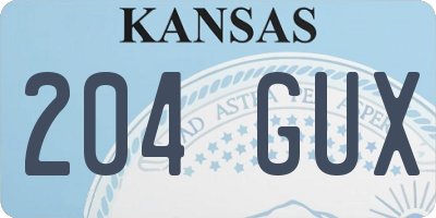 KS license plate 204GUX