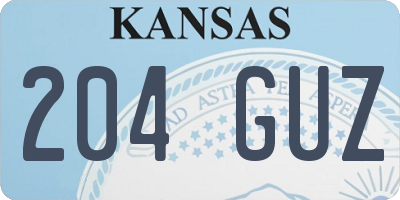 KS license plate 204GUZ