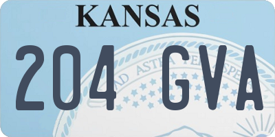 KS license plate 204GVA