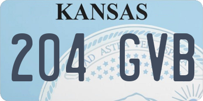 KS license plate 204GVB