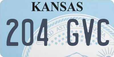 KS license plate 204GVC