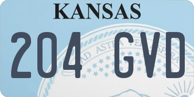 KS license plate 204GVD
