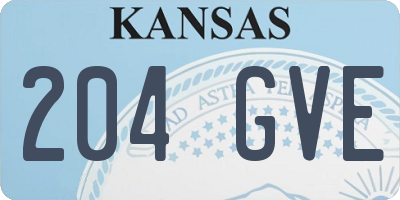 KS license plate 204GVE