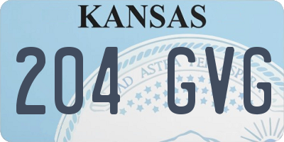 KS license plate 204GVG