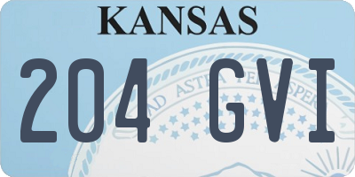 KS license plate 204GVI