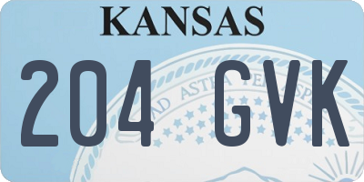KS license plate 204GVK