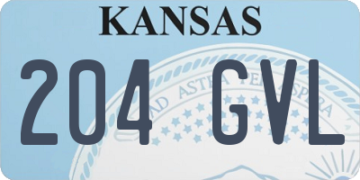KS license plate 204GVL