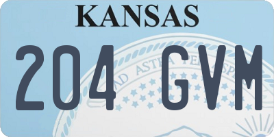 KS license plate 204GVM