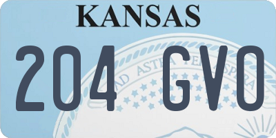 KS license plate 204GVO