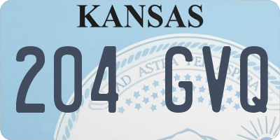 KS license plate 204GVQ