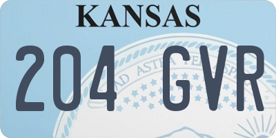 KS license plate 204GVR